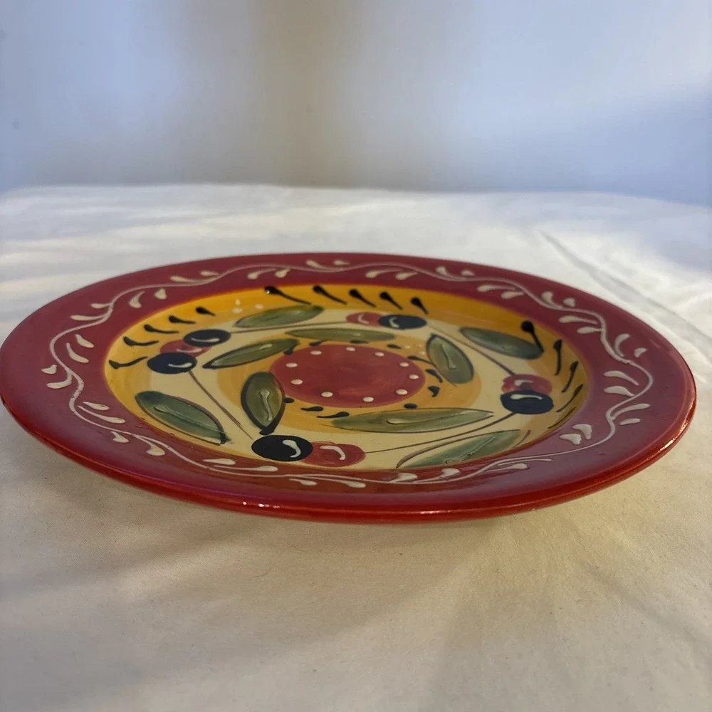 Pier One Batik Olive Dinner Plate 11 Inches